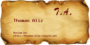 Thomas Aliz névjegykártya